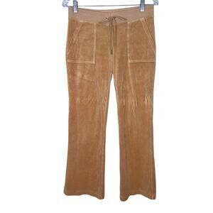 Juicy Couture Del Ray Camel Brown Velour Flare Pants    Size: S